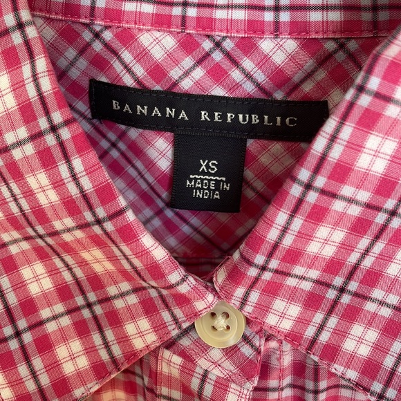Banana Republic cotton button down plaid shirt - Picture 2 of 6